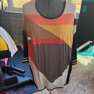 NIC+ZOE Colorful Geometric Women's Top Sweater